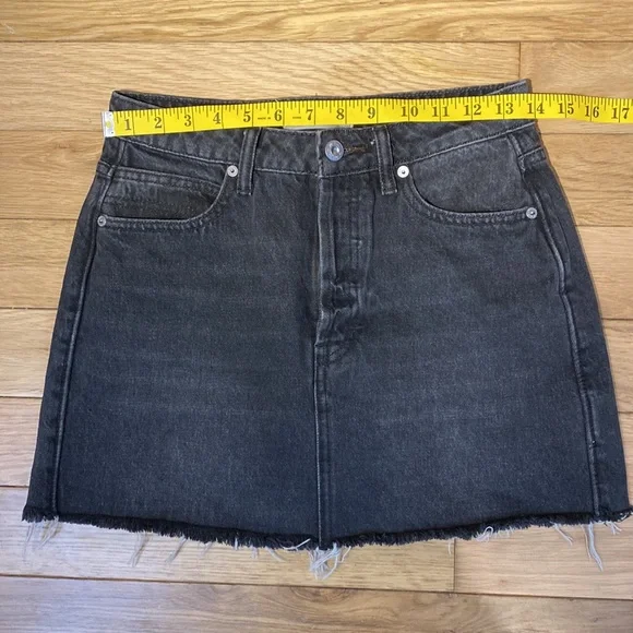 Free People Rugged ALine Denim Skirt in black size 27 OB823235 - Picture 14 of 15